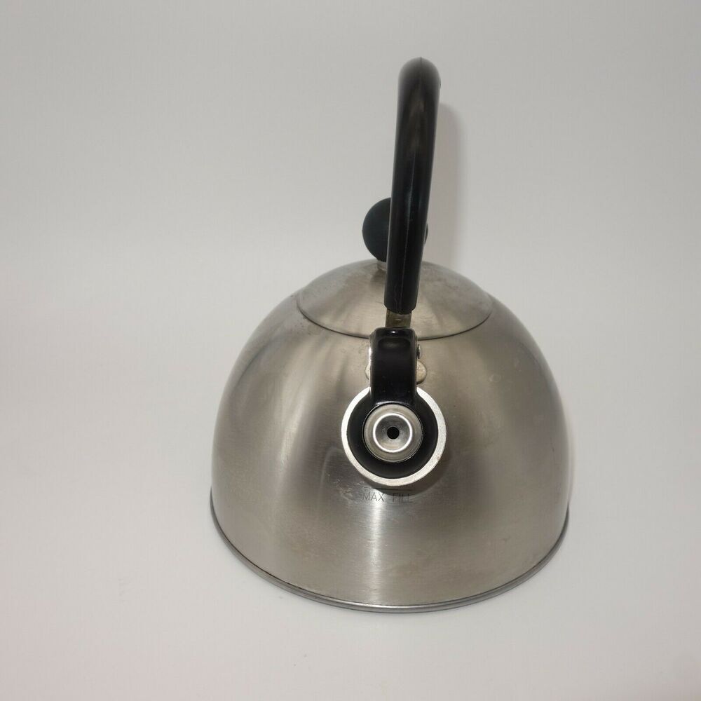 Vintage COPCO Whistling Tea Kettle Teapot Shiny Stainless Steel 1.5 Quart - Picture 2 of 7